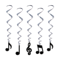 Spiralhänger Noten je 90 cm lang, 6er Pack