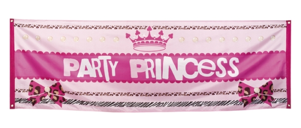 Riesen Stoff-Banner Party-Princess, 220cm x 74cm groß