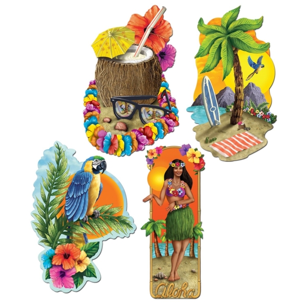 Party-Extra Cutout Set Aloha Hawaii - Beachparty Deko