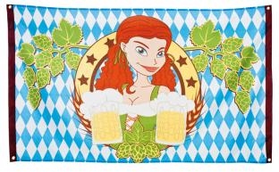 Deko-Fahne Bayerische Bierparty - Oktoberfestdeko