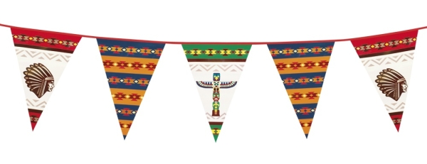 XL-Wimpelkette Indianer Fest, 6 Meter