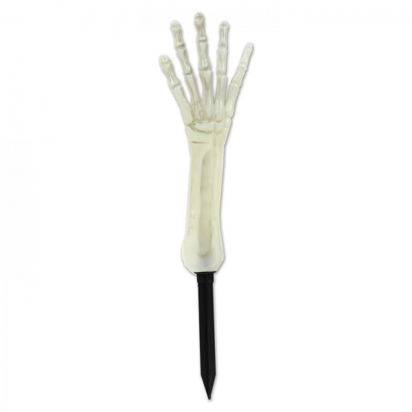 Neon Skelett Hand für den Gartenboden, 43 cm