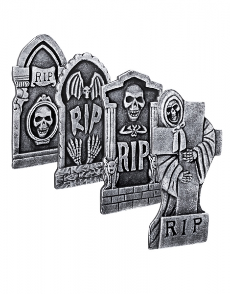 Deko-Grabstein RIP - 4 Designs sortiert - Friedhofsdeko