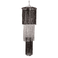Riesen Lametta-Dekohänger Schwarz-Silber, 120 cm