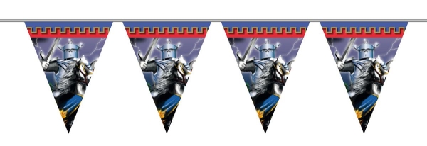 Party-Extra Wimpelkette Schwarzer Ritter