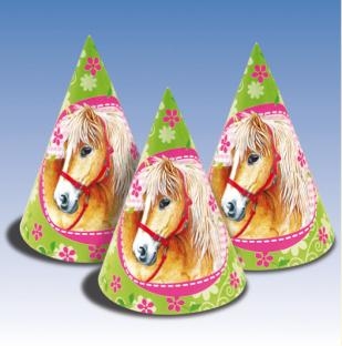 Partyhütchen Pferde-Party, 6er Pack