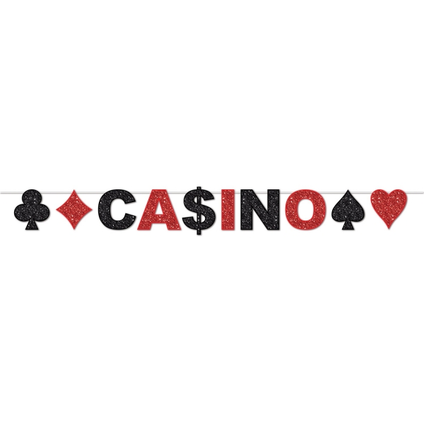 Glitzer-Girlande Casino - Las Vegas Deko