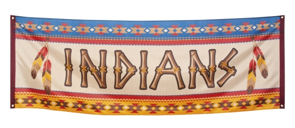 Riesen Stoff-Banner Indianer Party