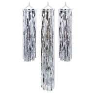 Lametta Dekosäulen silber, 3er Pack