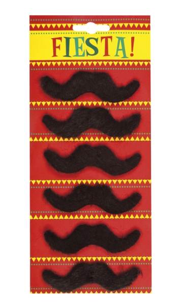Schnurrbärte, selbstklebend, 6er Pack