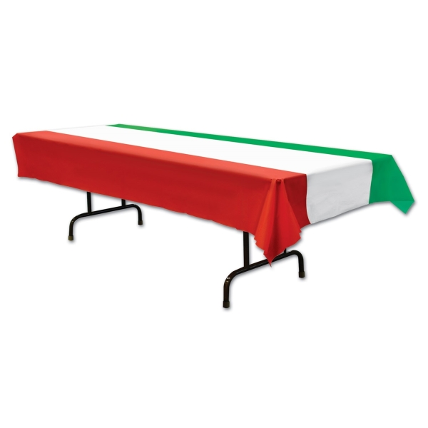 Party-Extra Plastik-Tischdecke rot-weiß-grün