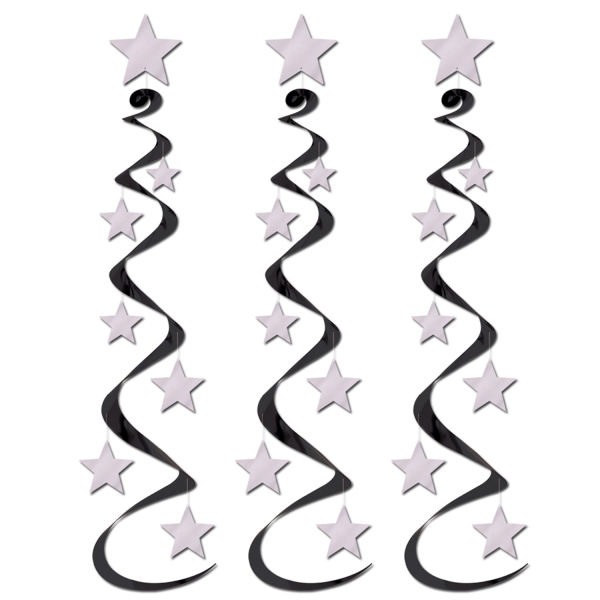 Party-Extra Dekohänger Silver Starlight, 3er Pack