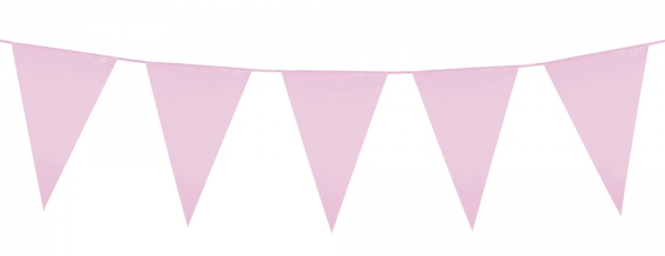 Party-Extra Standard Wimpelkette rosa, 6 Meter