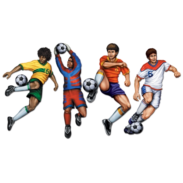 Party-Extra Cutout Set Fußballspieler, 4er Pack - Fußball Deko