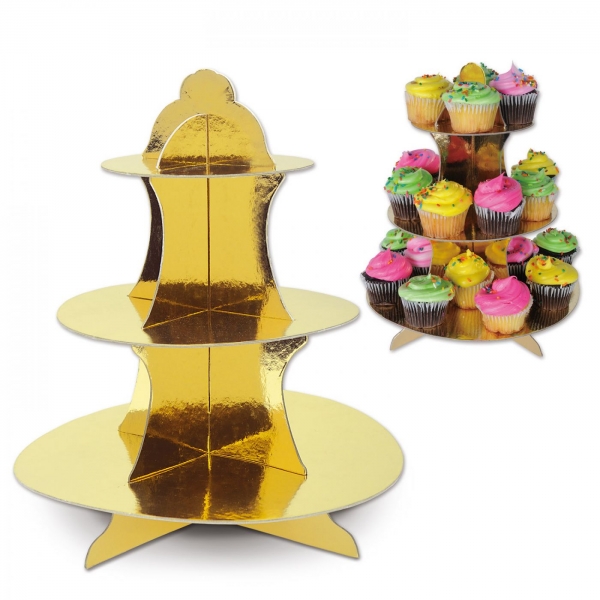 Cupcake / Muffin Etagere Gold, 35cm