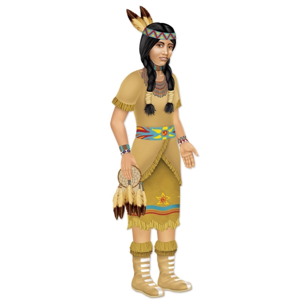 Cutout-Figur Indianer Squaw - Indianerparty Deko