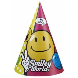 Partyhütchen Smiley, 6er Pack
