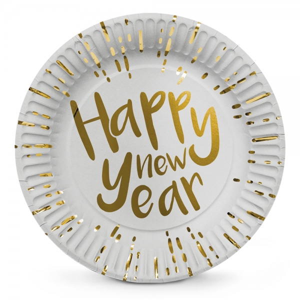 Pappteller Happy New Year - Silvester Deko