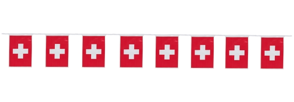 Flaggengirlande Schweiz - Länderparty Deko