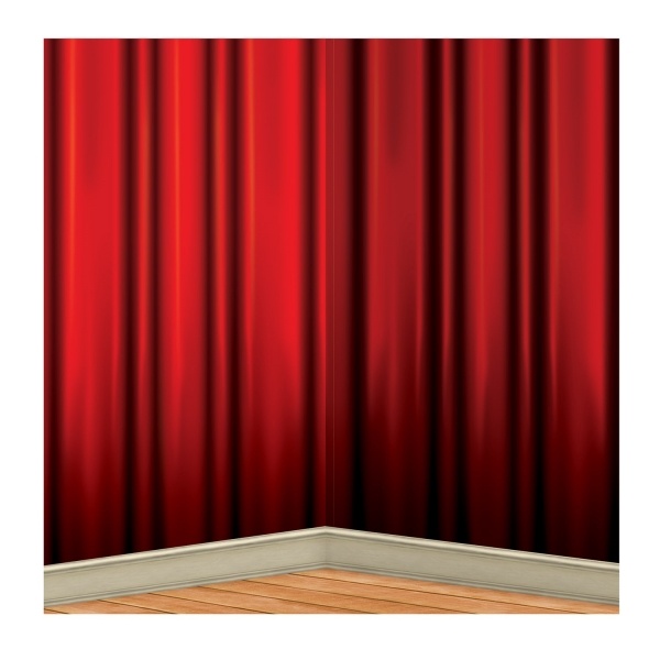 Party-Extra Dekofolie Roter Vorhang, 9 x 1,2 Meter - Hollywood Deko