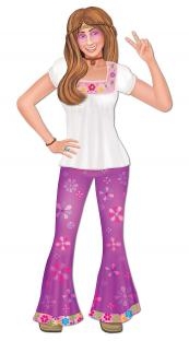 Cutout-Figur Hippie-Woman, 89 cm groß