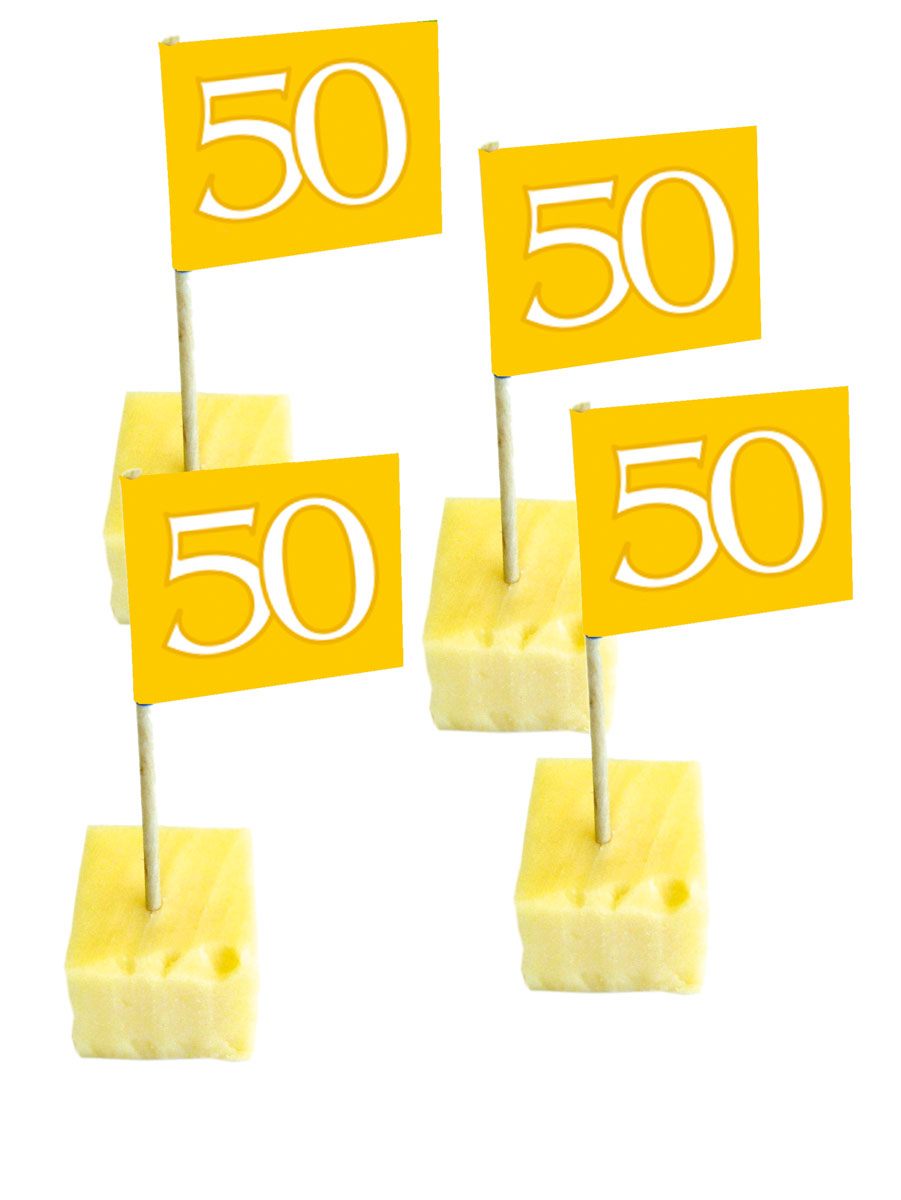 Flaggen Picker Goldene Hochzeit 50er Pack 3x4 Cm Gross 8 Cm Lang Party Extra