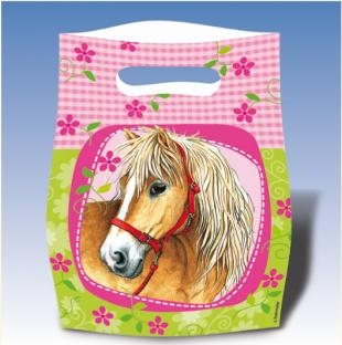 Party-Extra Mitbringseltüten Pferde-Party, 6er Pack