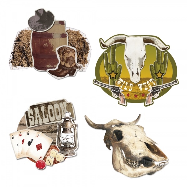 Party-Extra Cutout Set Western Frontier, 4-teilig