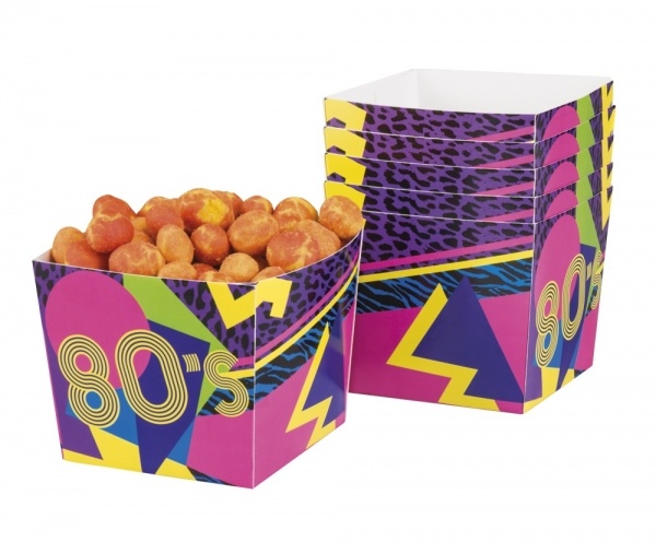 Pappschüssel 80er Jahre Party, 6er Pack
