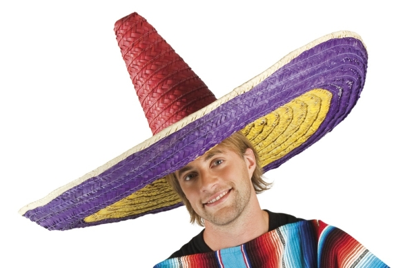 XXL Megariesen Sombrero, 100 cm, gestreift