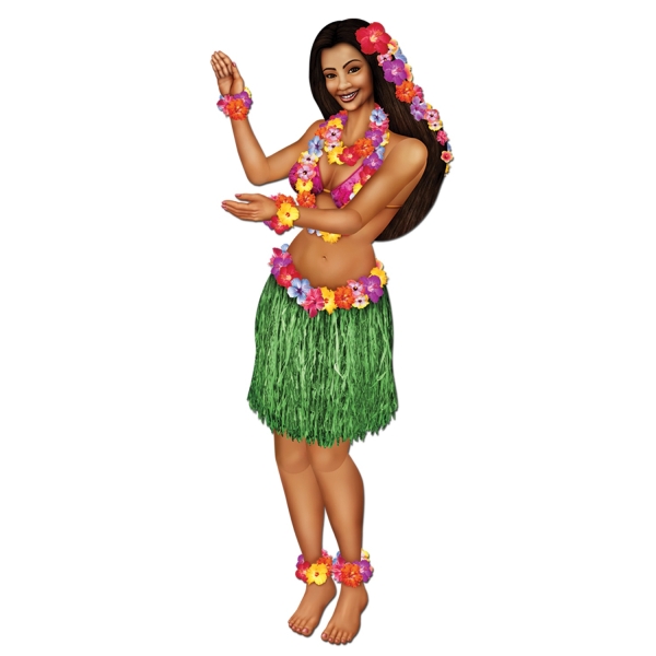 Cutout Figur Polsynesisches Hula Girl - Beachparty Deko