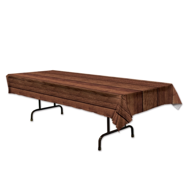 Plastik-Tischdecke Holztisch