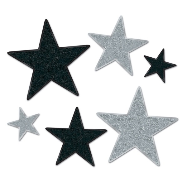 Silver Starlight Folienstern Cutout Sets - Silvester Deko