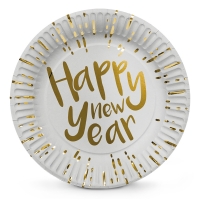 Pappteller Happy New Year, 6er Pack