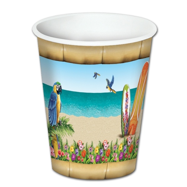 Pappbecher Surf-Party, 8er Pack