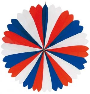 Dekofächer rot-weiß-blau - Wanddeko aus Papier