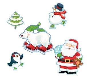 Maxi-Pack Cutouts Fröhliche Weihnachtszeit, 12er Pack