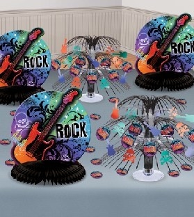 Mega-Tischdeko-Set Rock Star, 6er Pack