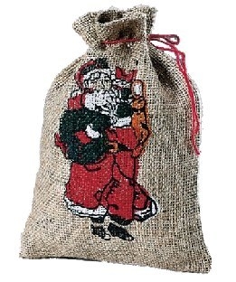 Verzierter Weihnachts-Jutesack, 50x80cm groß