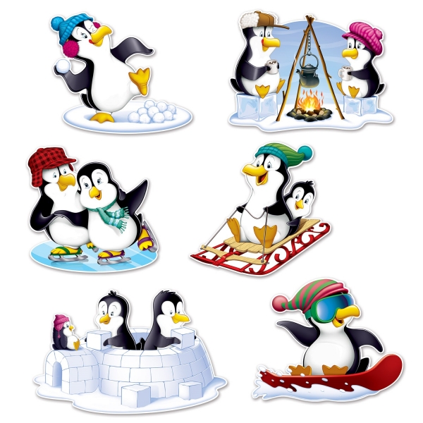 Pinguin Cutout Set - Winterparty Deko