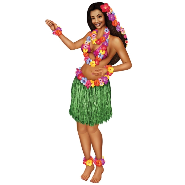 Riesen Cutout-Figur Exotische Tänzerin - Hawaii Party Deko