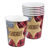 Pappbecher Sheriff, 6er Pack