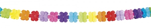 Party-Extra Flower Power Girlande, 4 Meter, 70er Jahre Hippie Deko