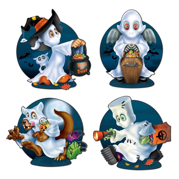 Cut-out Set Geister-Kids, 4er Pack je 35cm groß