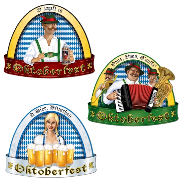 Cutout Set Oans, Zwoa, G'suffa! - Oktoberfest Deko