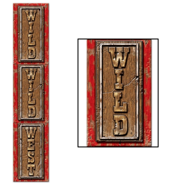 Party-Extra Riesen Dekoschild Wild, Wild West - Westernparty Deko