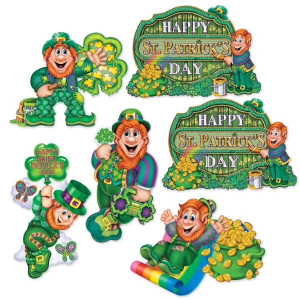 Cutout-Set Lustige Leprechauns - Irland Deko