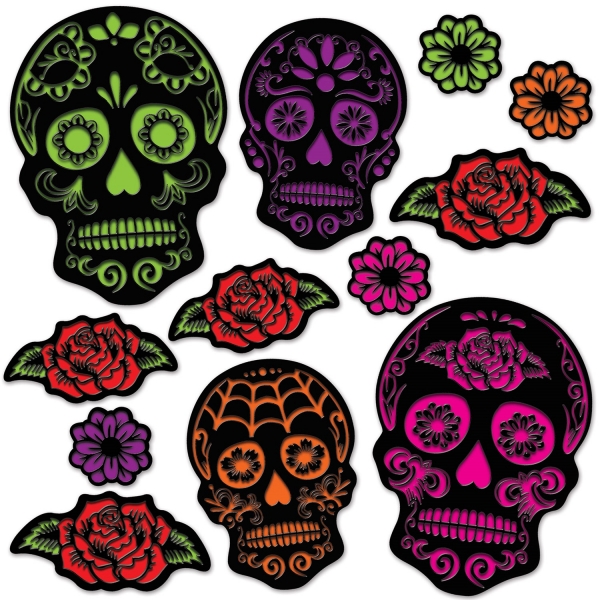 Sugar Skull Cutouts - Dia de Muertos Deko