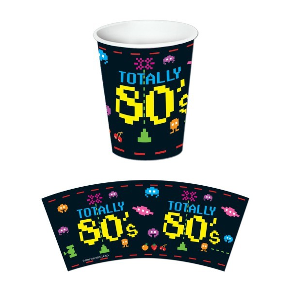 Pappbecher 80'er Party, 8er Pack