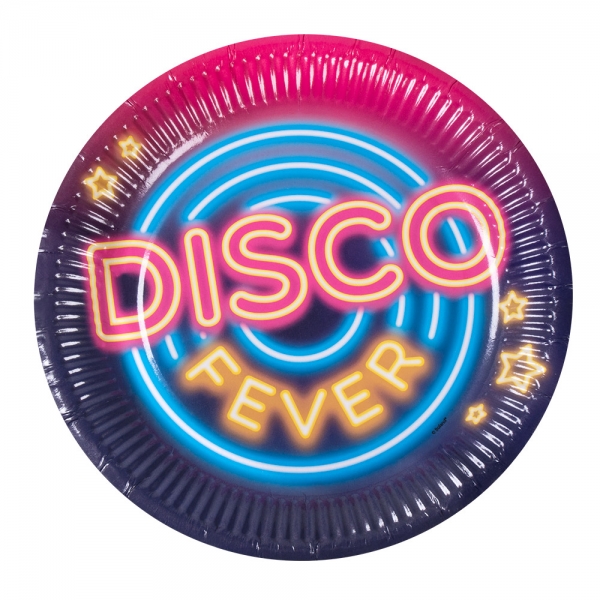 Pappteller Disco Fever - Discoparty Tischdeko